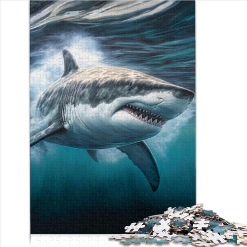 Puzzles Geschenke Spielzeug Der Große Weiße Hai Puzzles 1000 Teile für Teenager Geschenke Papppuzzle für Erwachsene Kinder Lernspiel Herausforderungsspielzeug 1000 Stück (26 x 38 cm)