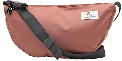 SEVENTEEN LONDON Umhängetasche aus Nylon mit mehreren Taschen und Halbmond-Design – kompakte, verstellbare und wasserabweisende Umhängetasche für Damen und Herren - 'Hyde Park' (Rosa)