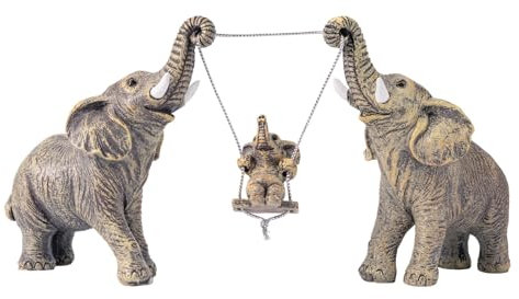 TOHLUCS Elefantenstatue. Elefantenfiguren bringen Glück, Gesundheit, Stärke. Dekoration für Wohnzimmer, Tischdekoration, Regal, Bürodekoration (Beige)