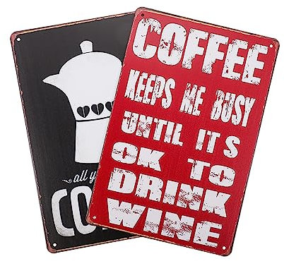 SEWOART Metall-wanddekoration Vintage-kaffee Eisen-poster Wandkunst Zum Aufhängen Gemälde Ornamente Für Zuhause Und Küche