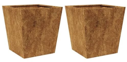 vidaXL Fioriere da Giardino 2 pz 40x40x40 cm in Acciaio Corten, fioriera, fioriera da Patio, Vaso Fiori da Esterni, fioriera da Esterno