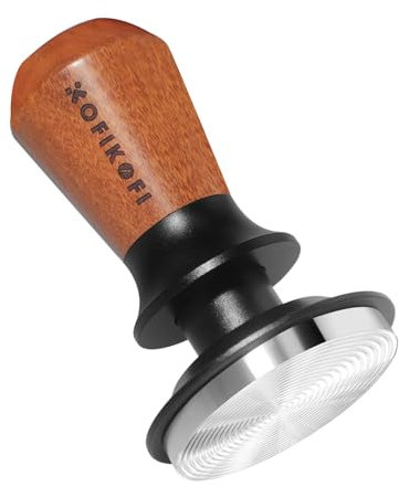 KOFIKOFI 58mm Kaffee Tamper mit Doppelfeder 30lbs Anpressdruck Kaffeemehlpresser Base Ripple Kaffee Tamper 304 Edelstahl kaffeestampfer Espresso Zubehör für 58mm Siebträger