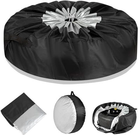 PLUSHCEWT Funda protectora impermeable para neumáticos de repuesto de tela Oxford, a prueba de polvo, bolsas de almacenamiento de neumáticos de repuesto para coche, remolque, RV, UV, SUV, vehículo,