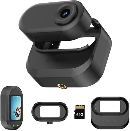 LX-VIECKDUN Mini Action Camera Thumb Camera 1080P HD Tiny Portable Vlogging Camera Mount Anywhere Life Waterproof 140 Min Battery Life AI Editing For Vlogging Outdoor Travel Skiing and Riding