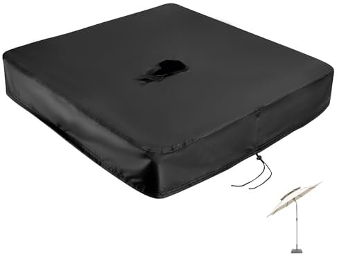 Velfree Schirmständer Abdeckung,Sonnenschirmständer Abdeckung Wasserdicht UV-beständige Staubdicht Schirmständer Abdeckung für Sonnenschirm Marktschirm Gartenschirm Outdoor - 53x53x13cm/Quadrat