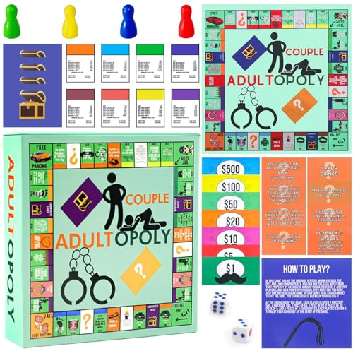 Paarspiele für Erwachsene 130-teiliges Paar-Brettspiel Paar-Spieleabend Monopoly für Zwei wärmen Sie Ihre Beziehung auf geeignet für Partys zu Hause und auf Reisen