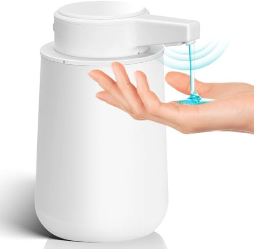 Phneems Seifenspender Automatisch Elektrischer Seifenspender mit Sensor 3-Stufen verstellbar Soap Dispenser Automatic SpüLmittelspender USB-Aufladung IPX5 Waterproof FüR Bad Küche Weiß