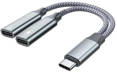 USB C Splitter 2 in 1 Type C Male to Dual USB C Female Adapter Data Power Extension Cable Compatible with Laptop Mac,Car,Samsung Galaxy, iPad Pro, iPhone 15 Series, More Type C Devices