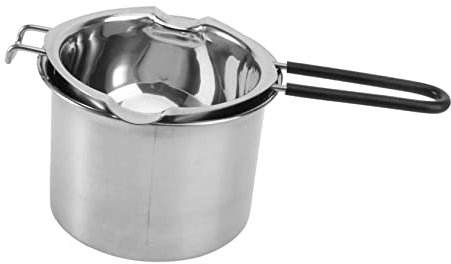 TOPBATHY 2Pièces Pot de Beurre Acier Inoxydable Creuset pour Fondre Fromage et Longue Ustensile de Cuisine pour Desserts et Sauces