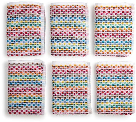 BOSKIMO Paños de Cocina Algodón Premium – Pack de 6 Trapos de Cocina Microfibra y Rizo, Trapos Cocina Algodón Absorbentes, Paños de Limpieza Textura Waffle Surtida