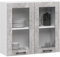 AKORD OLIWIA 80 cm Hängeglasschrank 2 Regalböden & 2 Türen | Hängeschrank Einbauküche Küchenzeile Küchenmöbel Oberschrank Küchenschrank B80xH72xT30,5 cm | Weiß & Beton