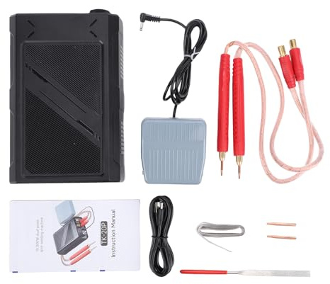 Kelawoly Dual Pulse Output 100 Gears Adjustable 10000mAh Battery Spot Welder, Foot Pedal Operated Portable Welding Machine with Safe Overheat Protection for 0.1 to 0.3mm Battery Pack