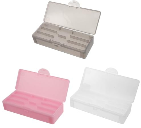 Boîte de Rangement Manucure à Double Compartiment en Plastique 3 Pièces | Usage Salon Professionnel, Accès Rapide aux Outils D’ongles, Format Léger, Organisation Divisée
