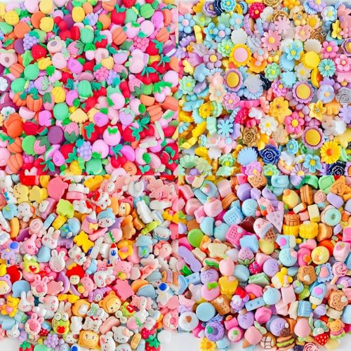 150Pcs Slime Charms Set, Mini Resin Charms for Crafting, Cute Resin Accessories for Scrapbooking Decoden, Phone Case, Jewelry Making, Flatback DIY Craft Decor Supplies