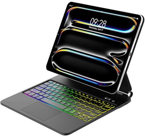 Magic Keyboard para iPad Pro 13 Pulgadas (M5 2025, M4 2024), Soporte Magnético Flotante y Panel Táctil Multitáctil, Funda Teclado Bluetooth Magnético con Retroiluminado para iPad Pro 13-Negro