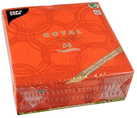 Papstar, 50 Servietten ROYAL Collection 1/4-Falz 40 cm x 40 cm nektarine Bubbles, #86494