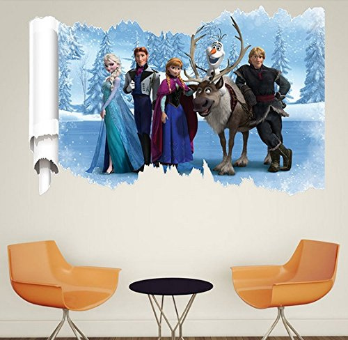 Elsa mit Freunden eingestellt Die Eisprinzessin eingefroren Wandaufkleber Kindergarten Abziehbild Dekor Baby Dekoration Kinder Schlafzimmer Entfernbarer Wandaufkleber Wandgemälde