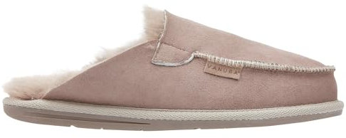 Vanuba Handgemacht Lammfell Slippers mit Warme Fell - Hausschuhe für Herren Winter Kuschel Pantoffeln Herren Hüttenschuhe 44 Beige