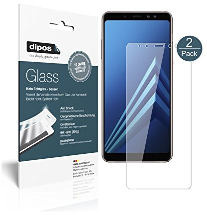 dipos 2x Displayschutzfolie 9H klar für Samsung Galaxy A8 (2018)
