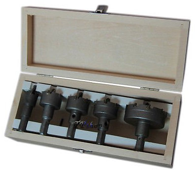 KIT DI 5 FRESE A TAZZA HSS DENTI IN METALLO DURO DA 18 30 32 35 55MM PER MURO