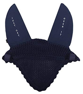 ARBO-INOX - Ohrenhaube - Fliegenohren - Fliegenhaube - mit Spruch - blau oder schwarz (Cob Vollblut, Blau)