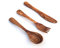 Generisch - Set di 3 posate da tavola, 3 pezzi, forchetta, cucchiaio, coltello, legno d'ulivo, realizzato a mano
