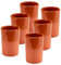 Annastore 6 x Weinbecher aus Ton 250 ml - Mittelalter Trinkbecher - Wikinger-Becher - Metbecher Mittelalter Tongeschirr Größe 6 x Becher