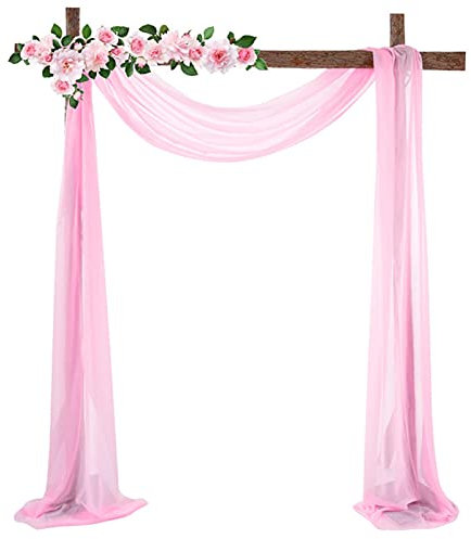 Hochzeit Vorhang Weiß Hochzeitsbogen Drapierstoff Tüllstoff, Chiffon Stoff Vorhänge Tülldekostoff Hochzeit Bogenvorhäng, Foto Hintergrundvorhang Für Arbor Hochzeit Torbogen Zeremonie Party Dekor