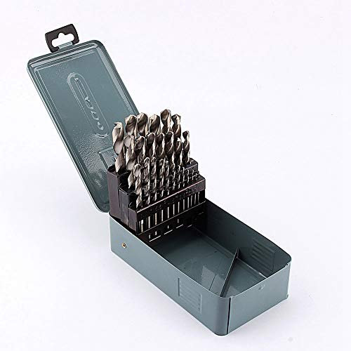 Ejoyous 25 Piece HSS Drill Bit Set, Robust Multi HSS Twist Drill Bit Set from 1mm to 13mm, metal drill bits with Heavy Duty Box for Metal, Woods & Plastics