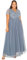 Maya Deluxe Damen Maya Deluxe Dusty Blauwe Korte Mouwen Stripe Maxi Jurk Bridesmaid Dress, Dusty Blue, 54 EU