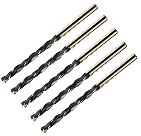 Aopin 5pcs HSS 15/64 Inch (6mm) Metric Gold Cobalt Titanium High Speed Steel Twist Drill Bit,Suitable for Cast Iron,Stainless Steel,Copper, Wood,Plastic,Other Material products