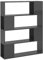 vidaXL Bücherregal Raumteiler Standregal Wandregal Bücherschrank Bürorregal Regal Aktenregal Aufbewahrung Raumtrenner Hochglanz-Grau 100x24x124cm