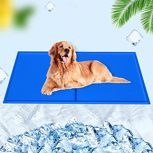 Ledeak Haustier Kühlmatte, Kuhlmatte für Hund und Katze Innoxious Gel Self Kühldecke Waschbar Strapazierfähige Hundekissen, Kühl Hundedecke für Kisten Hundehütten Betten(50 * 65cm)