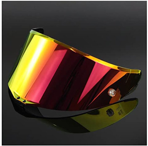 Jia Kuang Helm Visier, Full Face Motorcycle-Helm-Visier-Fit, der kompatibel ist mit A-G-V PI-STA Corsa GP Veloce-Helm-Linse Windschutzscheibe transparent Rauch Revo bunt (Color : Revo Red)