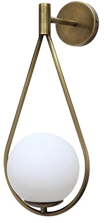 bamyum Wandleuchte Innen Vintage Metall, Ravenna, Wandlampe Glas E27, Wandleuchte Innen Schlafzimmer, Wandlampe Innen Vintage, Deko Wohnzimmer Wandlampe Glas Küchenlampe Modern Glob Wanddeko Retro