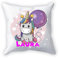 Overthetee Cuscino Unicorno - Personalizza Nome - Stelle - Unicorn - Festa - Palloncino - Bimba - Idee Regalo - Cuscini da divano 40x40 CM - Bambina