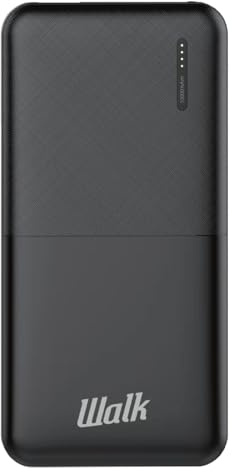 Walk Audio 10,000mAh Dual USB Power Bank – Portable Slim Charger, Charge Two Devices at Once, LED Battery Indicator, Compact Travel-Friendly Design