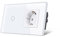 LIAONFOY Steckdose mit 1 Fach 1 Weg Normaler Touch Lichtschalter Weiße Farbe mit Glasrahmen 300 W/Fach 110-250V 157mm Länge Kein neutraler Draht erforderlich