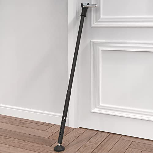 Door Security Bar & Sliding Patio Door Security Bar, Sliding Door Lock for Patio Door, Sliding Door, Window, Apartment, Home, Hotel Room, Removable Security Jammer Bar, Frosted Black(1 Pack)