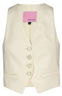 Denny Rose Gilet da Donna Marchio, Modello 311DD30008, Realizzato in Sintetico. 44 Avorio