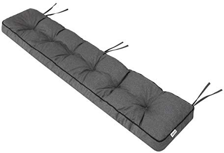 Bankauflage für Gartenbank, Polsterauflage, Sitzkissen, Bankkissen, Bankpolster mit 8 cm Dicke Polsterung, Auflage für Bänke, Made in EU - 120x40 cm - dunkelgrau