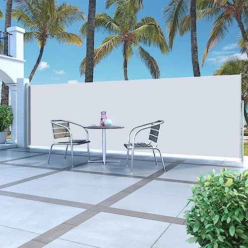 WIFESE Toldo Lateral retráctil 160x500 cm Crema Toldo Horizontal Exterior Toldos Laterales Exterior Toldos Cortavientos Separador Terraza Exterior Toldo para Patio Balcon Jardin Elegante Y Sencillo