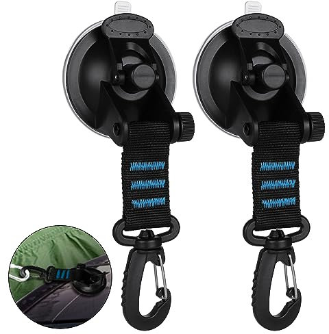 Adiwo Saugnapf Haken Camping, 2 Stück Extra Stark Saugnäpfe Camping Saugnapf Anker mit Befestigung Saughaken Multifunktional für Camping Wohnmobil Zuhause Werkstatt Markise Plane Autospanner Blau