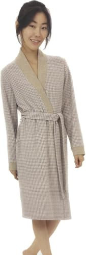 RAGNO Vestaglia da camera donna calda e morbida incrociata con cintura cotton eco pile punto milano invernale articolo DM13NR, 606F Fnatasia pristine, 46