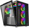 Apevia Prism-Elite-BK Prism Elite Mid Tower ATX Gaming PC Cube Case w/ 7X 120mm PWM ARGB Fans, 366 RGB Modes, Dual Tempered Glass Panels, 360mm Radiator Support, 2X USB3.0, 2X USB 2.0, Black