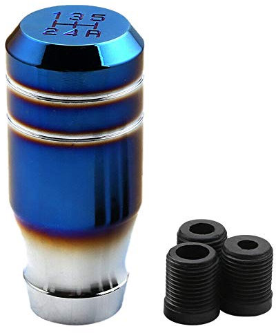 Vorfaove Pomo de palanca de cambios universal de 3 pulgadas para coche, color azul quemado, 5 velocidades
