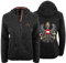 Hoamatkult Österreich Kultjacke mit Kapuze Damen - das Original - Österreich Adler Strickfleece Jacke - Jacke mit Österreich Adler Stick (Medium, Schwarz)