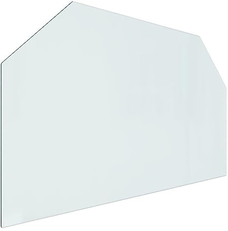 vidaXL Kaminofen Glasplatte Kaminplatte Kaminglas Ofenglas Bodenplatte Funkenschutzplatte Glasbodenplatte Kaminbodenplatte Sechseck 100x60cm