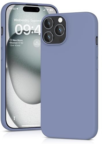 YATWIN Silicone Case for iPhone 15 Pro, Soft-Touch, Shockproof, DustProof, Antiskid Full Body Armour Phone Cover for Apple iPhone 15 Pro - Lavender Grey