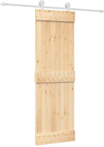 vidaXL Schiebetür mit Beschlag 70x210 cm Massivholz Kiefer